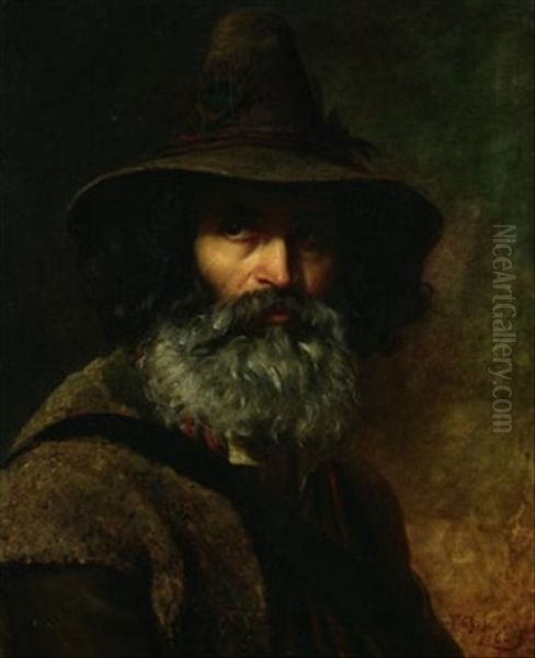 Bildnis Eines Tiroler Bauern Oil Painting by Franz Von Defregger