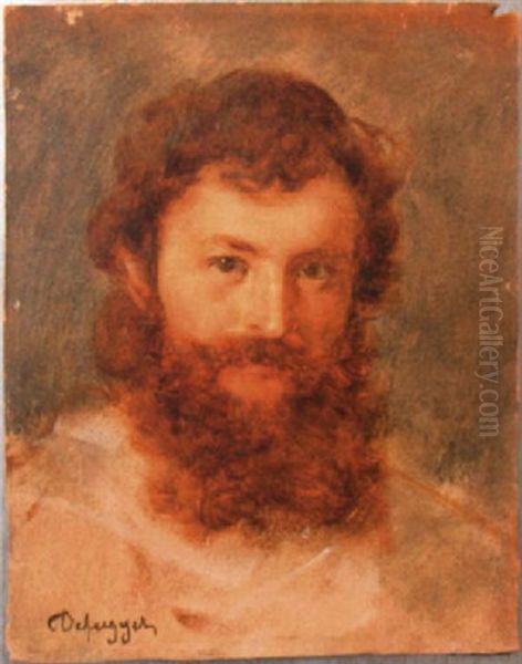 Selbstbildnis In Jungen Jahren Oil Painting by Franz Von Defregger