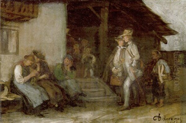 Die Erste Studienreise Oil Painting by Franz Von Defregger