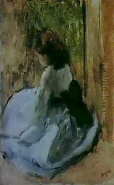 Fillette En Robe Blanche Oil Painting by Edgar Degas