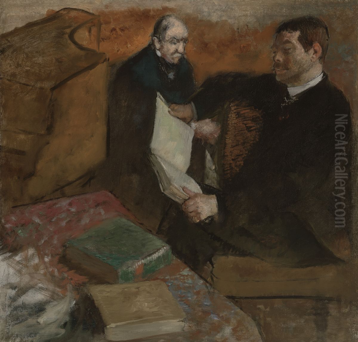 Pagans Et Le Pere De Degas Oil Painting by Edgar Degas