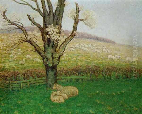 An Orchard In Spring Oil Painting by William Degouve de Nuncques