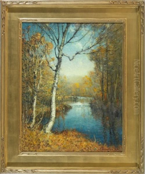 Trout Stream Oil Painting by Franklin DeHaven