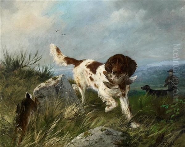 Jagdhund Oil Painting by Carl Friedrich Deiker