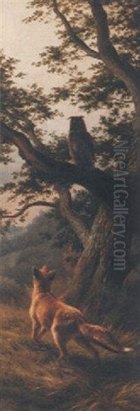 Fuchs Und Eule Oil Painting by Johannes Christian Deiker