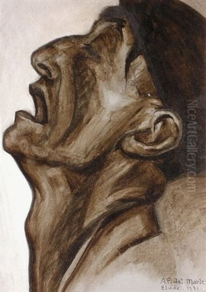 L'homme Qui Boit (study For) Oil Painting by Felix Del Marle