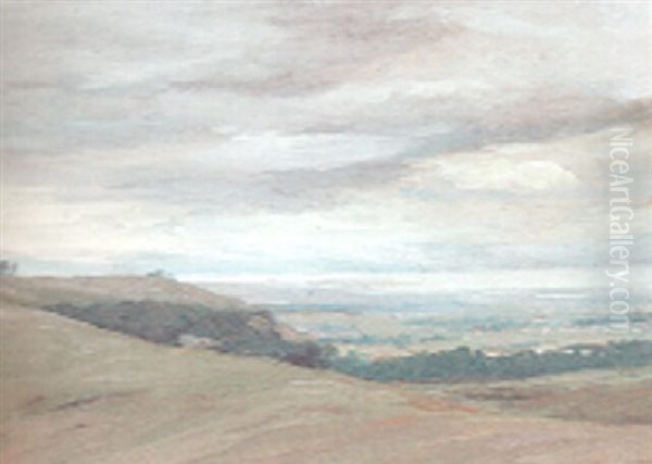 View To The Bay Oil Painting by Maurice Auguste Del Mue