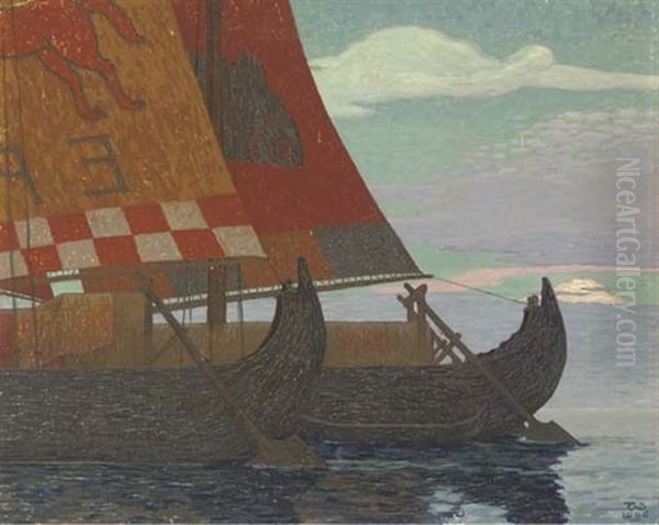 Mer Du Nord Oil Painting by Theodore Delachaux