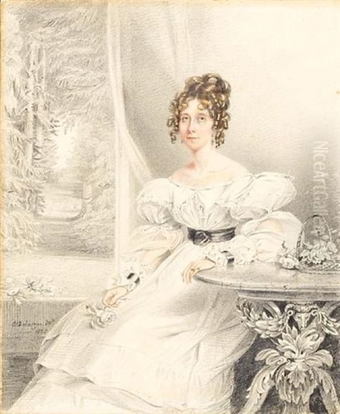 Catherine Elizabeth Boscawen Oil Painting by Benjamin Delacour