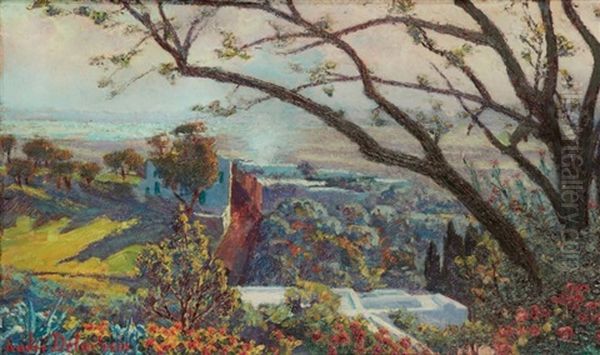 La Plaine De Carthage Vue De Sidi Bou Said Carthage Plaine Seen From Sidi Bou Said Oil Painting by Andre Delacroix