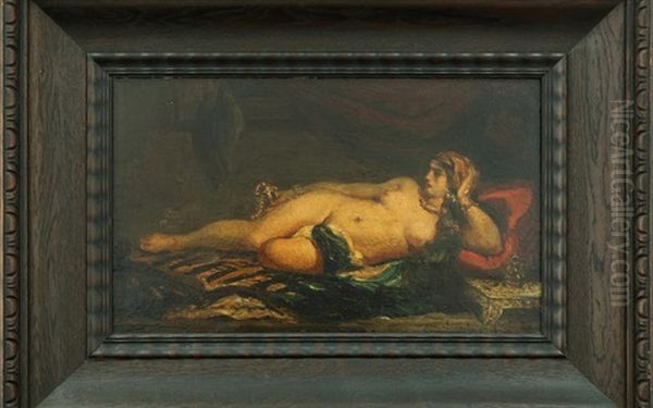 An Odalisque Oil Painting by Eugene Delacroix