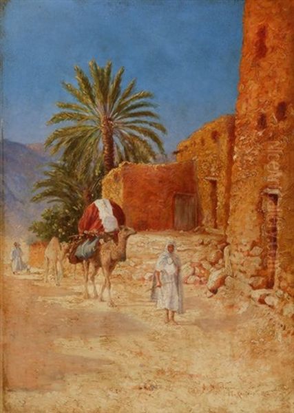 El-kantara Oil Painting by Alexis Auguste Delahogue