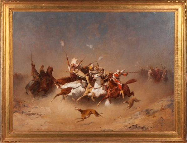 Arabian Salute Oil Painting by Paul Delamain