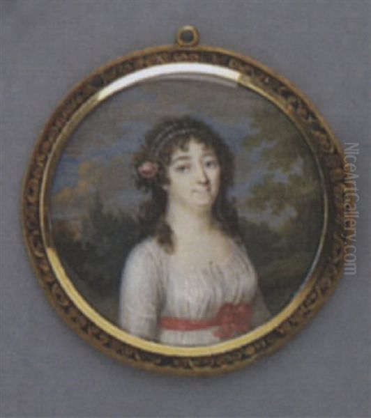 Damenportrat Oil Painting by Jacques Delaplace