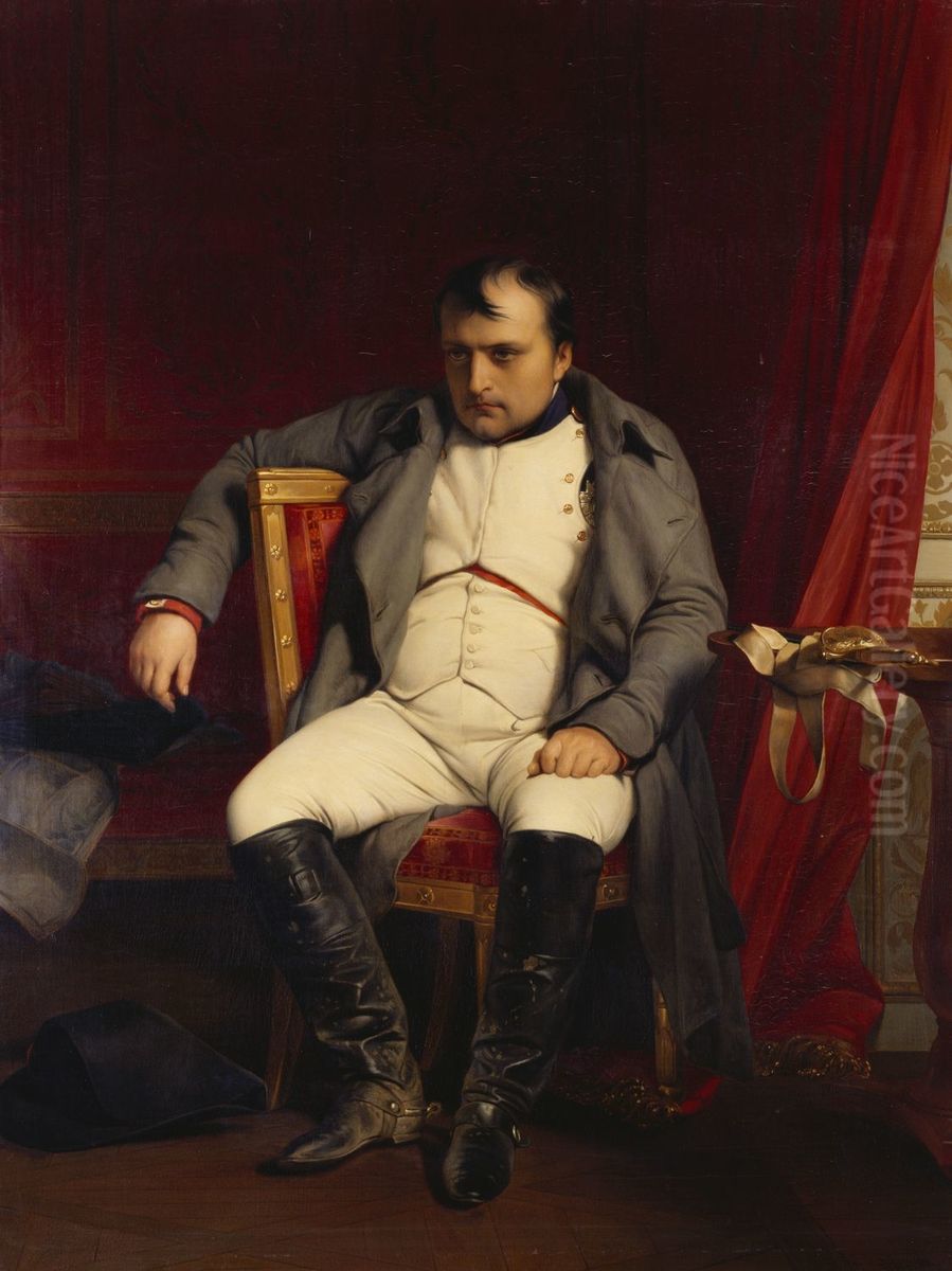 Napoleon At Fontainebleau, 31 March 1814 Oil Painting by Paul Delaroche