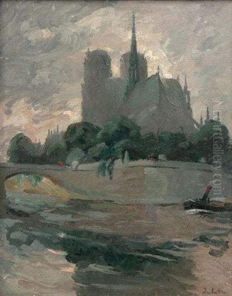 Le Chevet De Notre-dame Oil Painting by Joseph Delattre