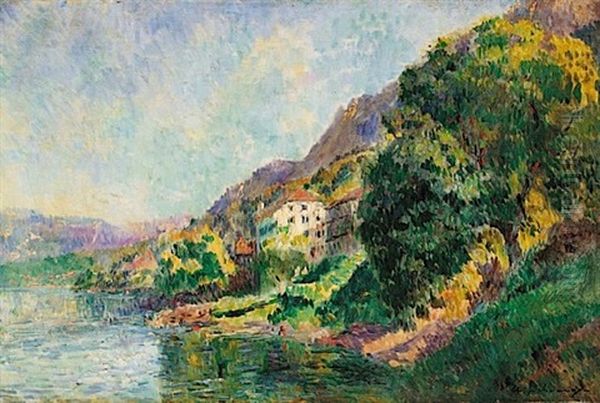 Le Port De Rouen Oil Painting by Joseph Delattre