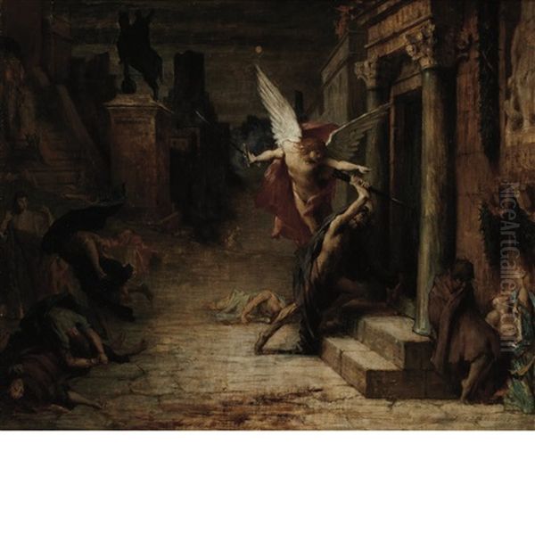 La Peste A Rome, 1879 Oil Painting by Jules-Elie Delaunay