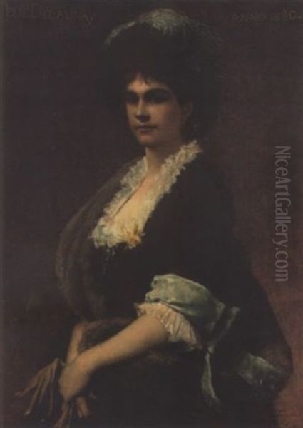 Damenbildnis Oil Painting by Jules-Elie Delaunay