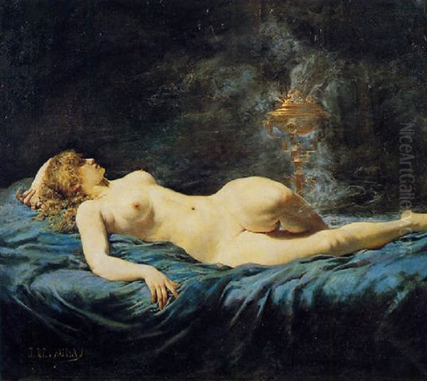 L'inspiration Oil Painting by Jules-Elie Delaunay