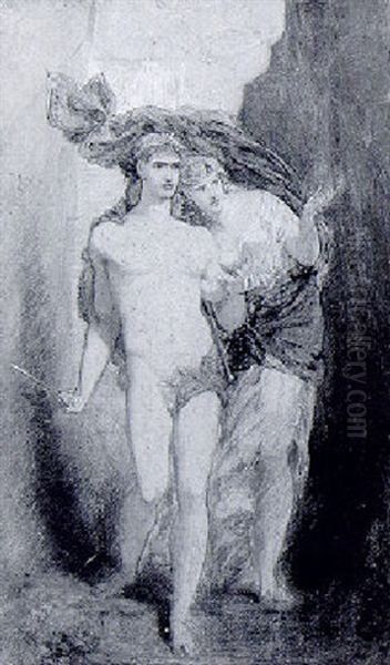 Thesee Et Ariane Oil Painting by Jules-Elie Delaunay