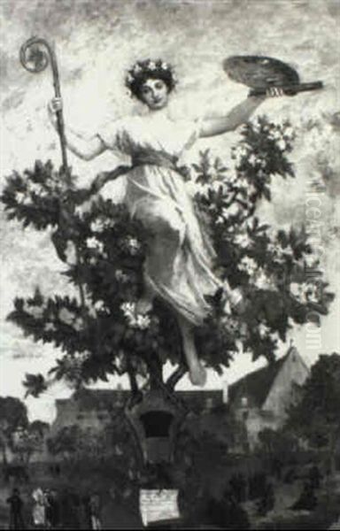 Allegory Of Painting Oil Painting by Jules-Elie Delaunay