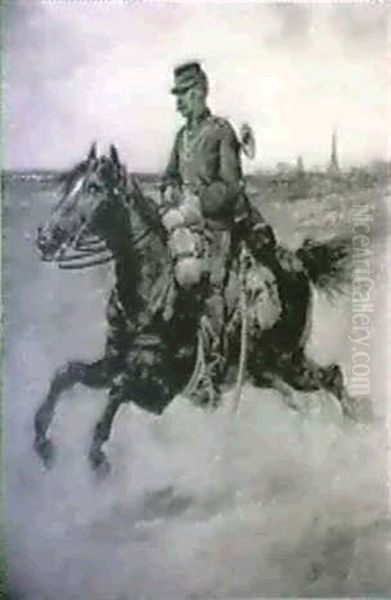 Messenger With Pouches Oil Painting by Jules-Elie Delaunay