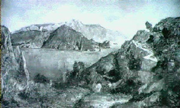 Vue De Capri Oil Painting by Jules-Elie Delaunay