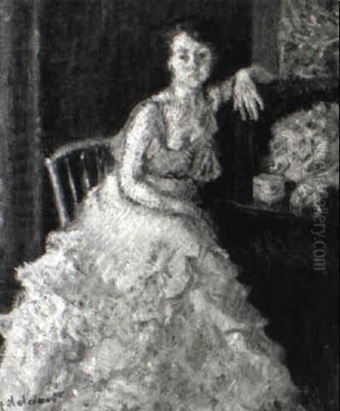 Le Depart Pour Le Bal Oil Painting by Maurice Delcourt