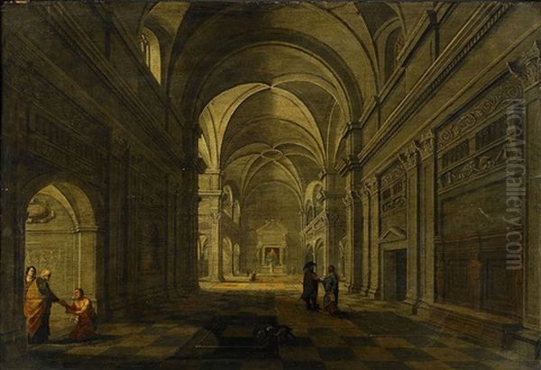 Church Interior Oil Painting by Dirck Van Delen