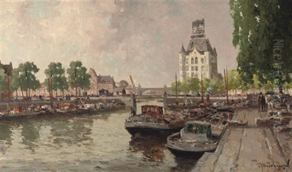 A View Of The Witte Huis, Rotterdam Oil Painting by Gerard Delfgaauw