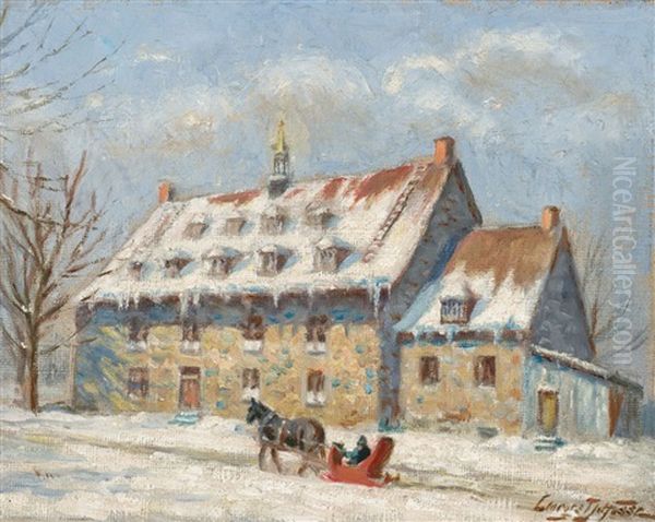 Paysage D'hiver Oil Painting by Georges Marie Joseph Delfosse