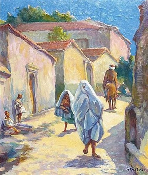 Rue Animee Oil Painting by Georges Marie Joseph Delfosse