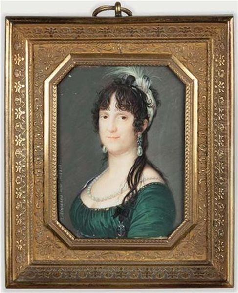 Portrait De Louise-marie De Bourbon-parme, Reine D'espagne (1751-1819) Oil Painting by Jose Delgado Y Meneses