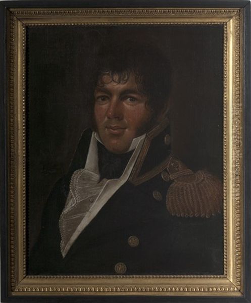 Portrait Of Lieutenant John J. Yarnall, Flag Lieutenant To Commodore Oliver Hazard Perry On The Lawrence At The Battle Of Lake Erie, September 13, 1813 Oil Painting by Charles Delin