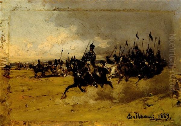 Corsa Di Cavalleria Oil Painting by Lorenzo Delleani