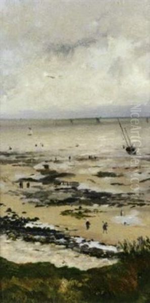 Maree Basse A Cancale Oil Painting by Hippolyte Camille Delpy