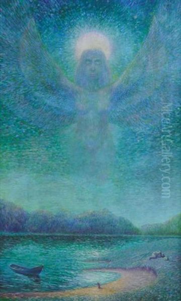 Le Repos, La Nuit Oil Painting by Jean Delville