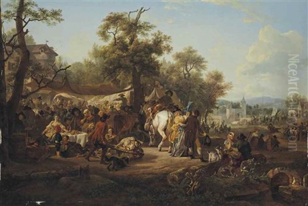 La Foire Aux Bestiaux Oil Painting by Jean-Louis Demarne