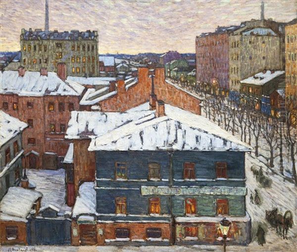 View Of St Petersburg Oil Painting by Mikhail Alexandrovich Demianov