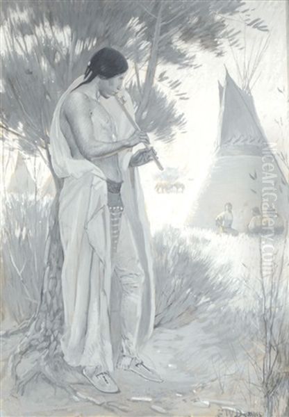 Flute Lover Oil Painting by Edwin Willard Deming
