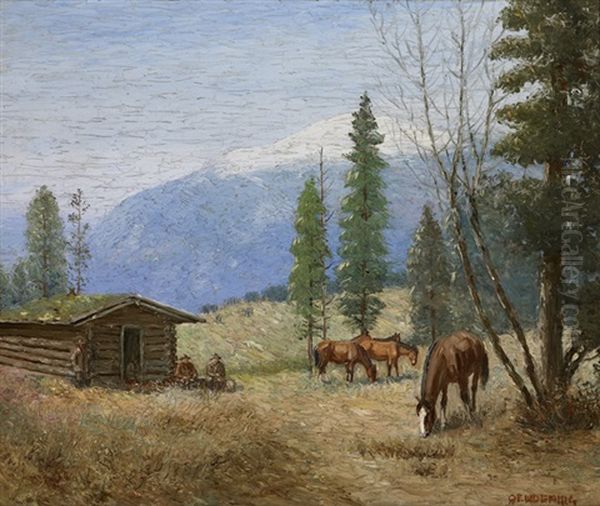 Mountain Camp Oil Painting by Edwin Willard Deming