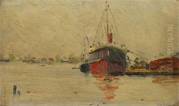 A Ship At Anchor Oil Painting by Charles Demuth