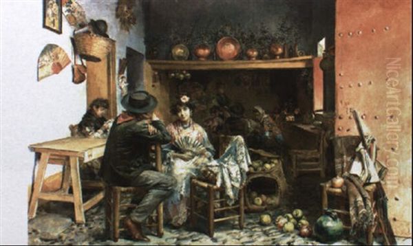 Pelando La Paya Oil Painting by Jose Denis