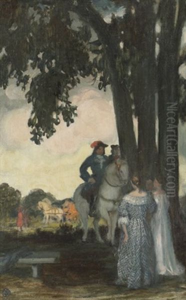 Dames Et Cavaliers (du Grand Siecle) Oil Painting by Maurice Denis