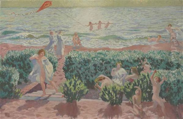 Plage Au Cerf-volant Oil Painting by Maurice Denis