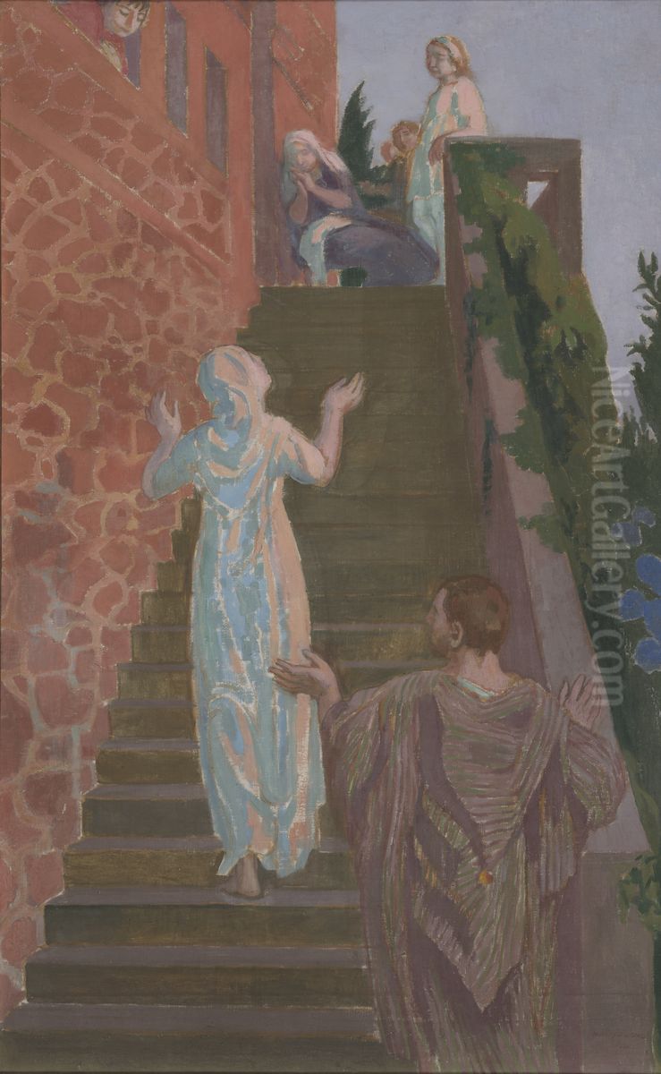 Visitation Dans L'escalier De Silencio Oil Painting by Maurice Denis