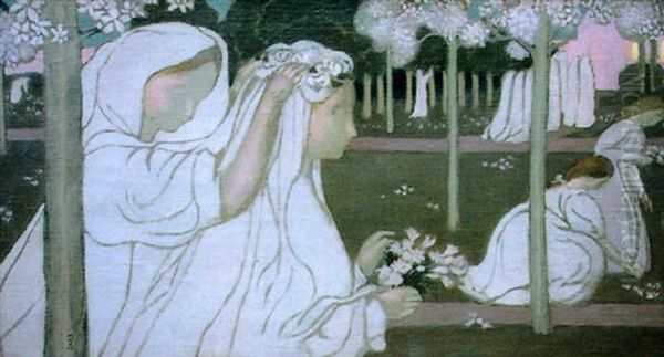 Les Communiantes - La Promenade Au Jardin Oil Painting by Maurice Denis