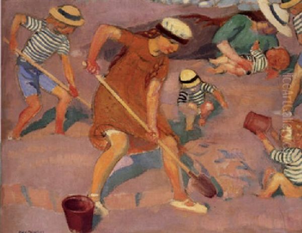 Jeux Sur Le Sable Oil Painting by Maurice Denis