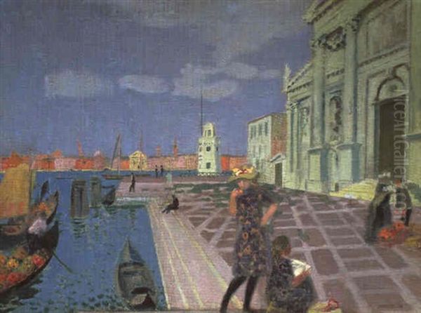 Venise: Marchand D'oranges Devant Saint-georges Majeur Oil Painting by Maurice Denis